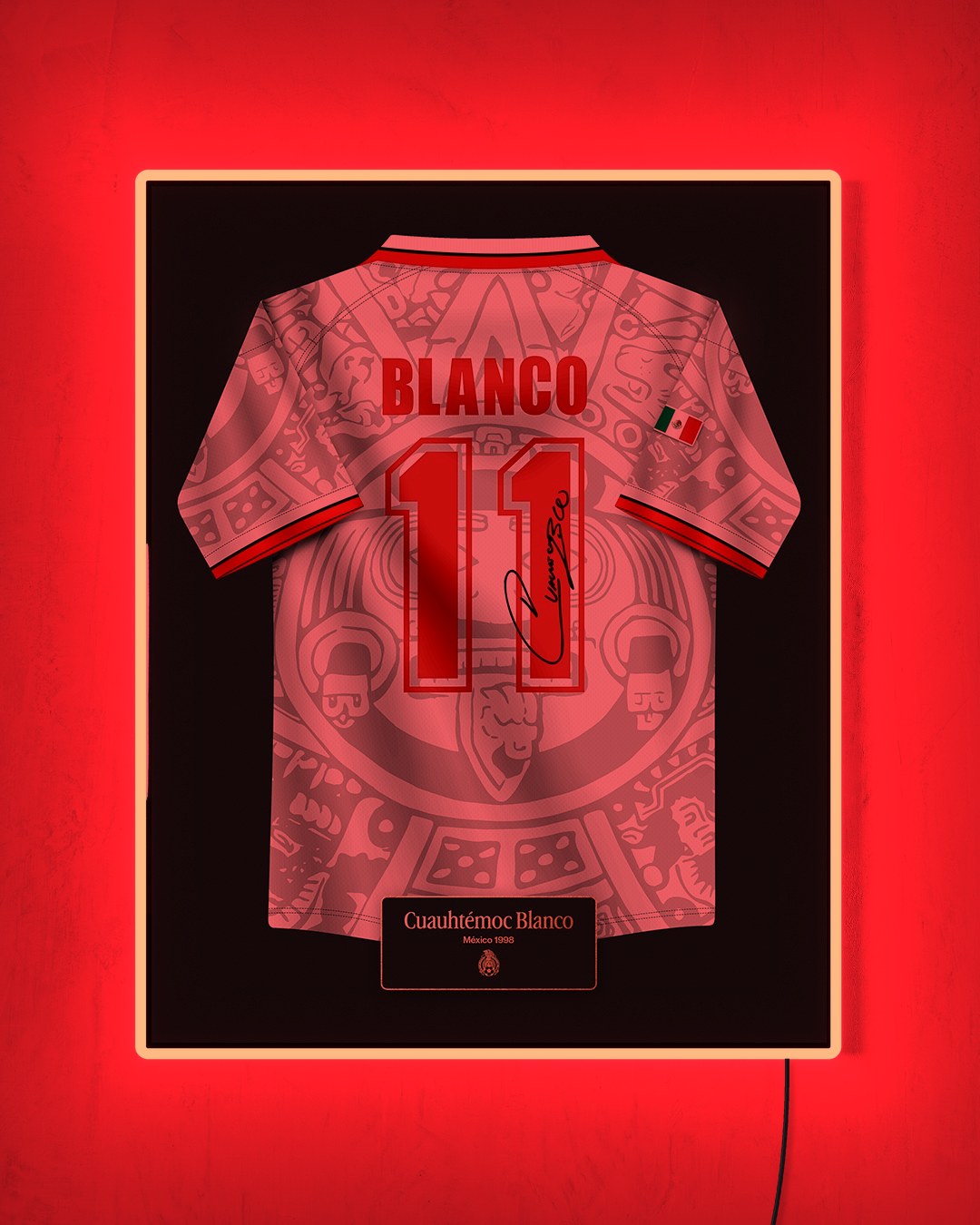 México 1998 Visitante - Diseño Jersey con LED rojo encendido de noche