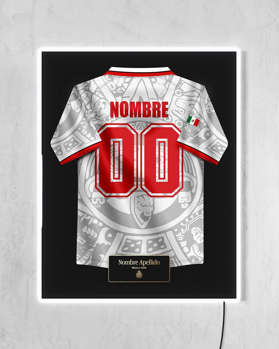 México 1998 Visitante - Diseño Jersey / Personalizado con LED blanco encendido