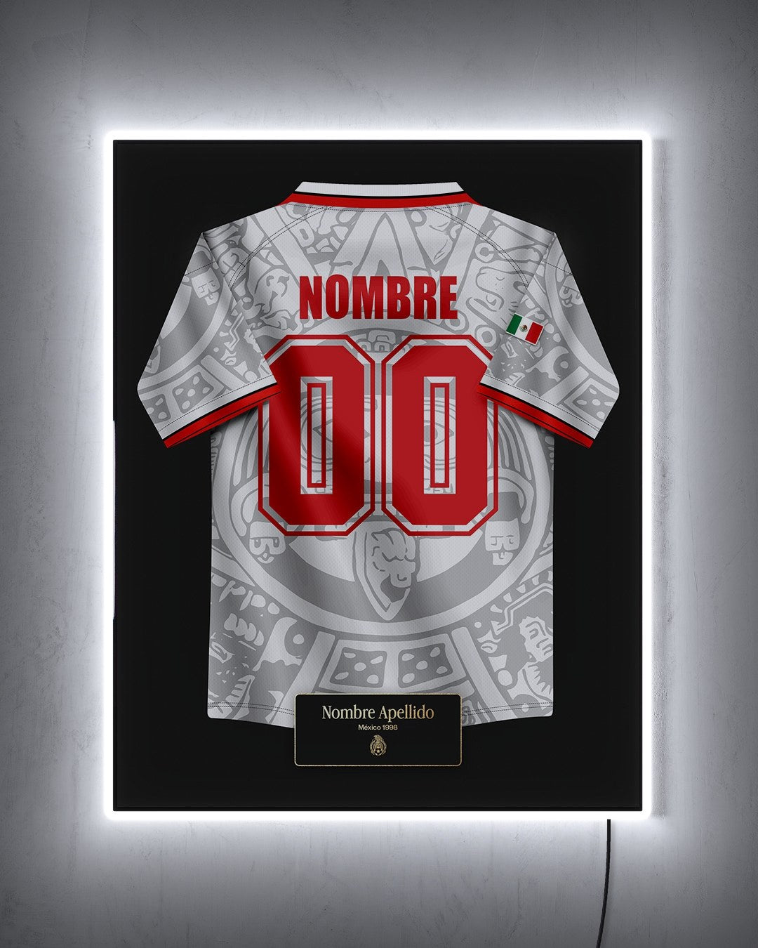México 1998 Visitante - Diseño Jersey / Personalizado con LED blanco encendido de noche