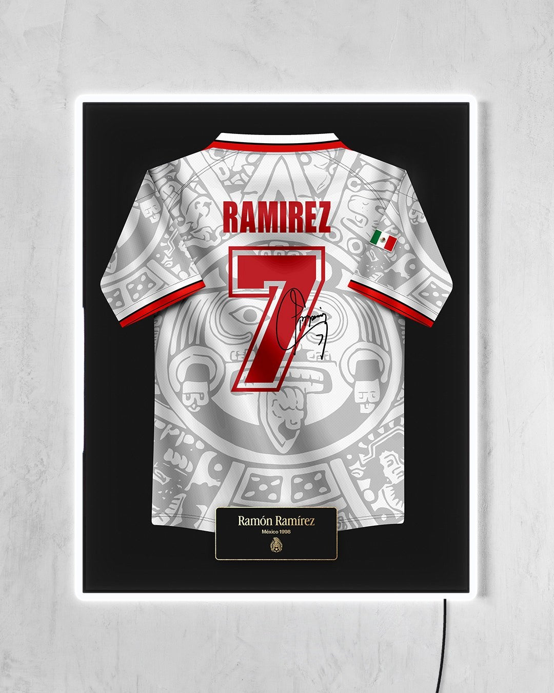 México 1998 Visitante - Diseño Jersey / Ramírez #7 con LED blanco encendido