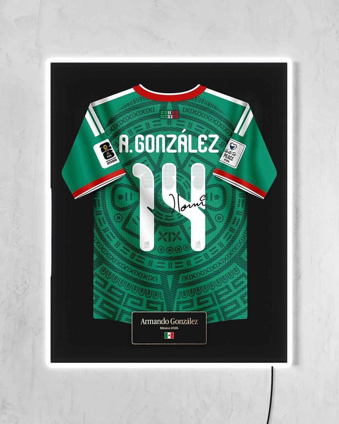 México 2026 Local - Diseño Jersey con LED blanco encendido
