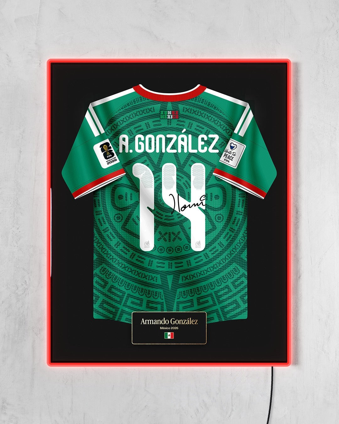 México 2026 Local - Diseño Jersey con LED rojo encendido