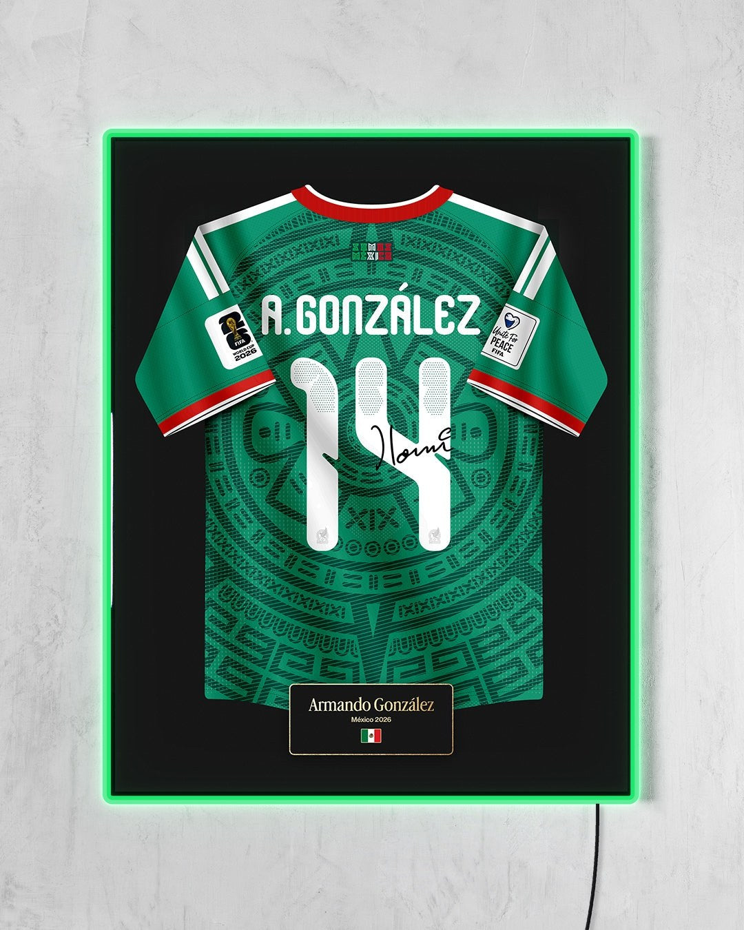 México 2026 Local - Diseño Jersey con LED verde encendido