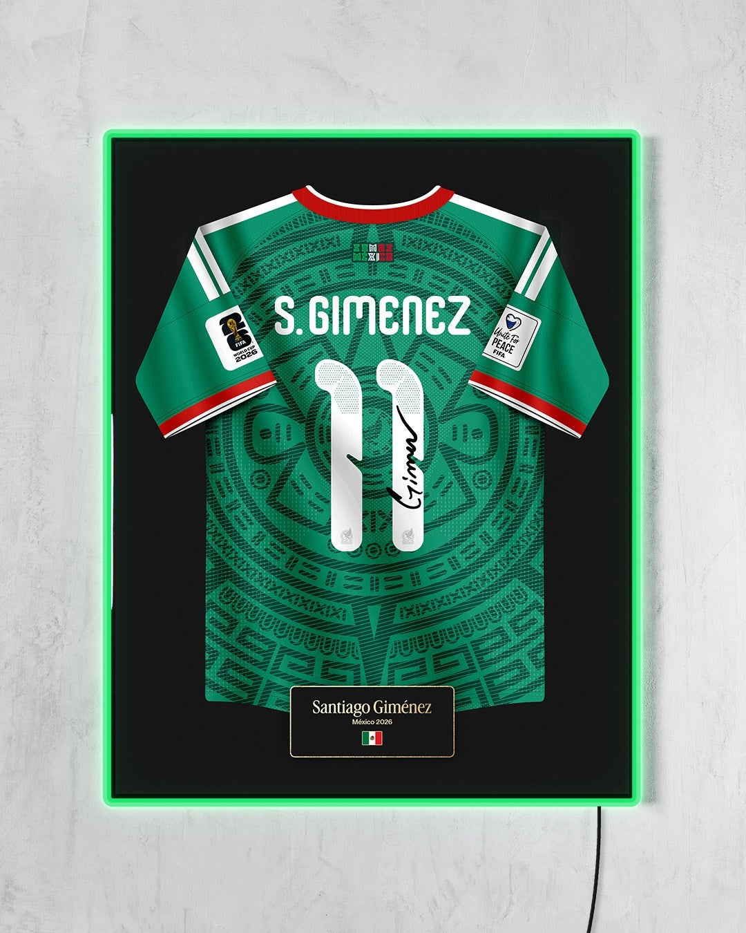 México 2026 Local - Diseño Jersey / S. Gimenez #11 con LED verde encendido