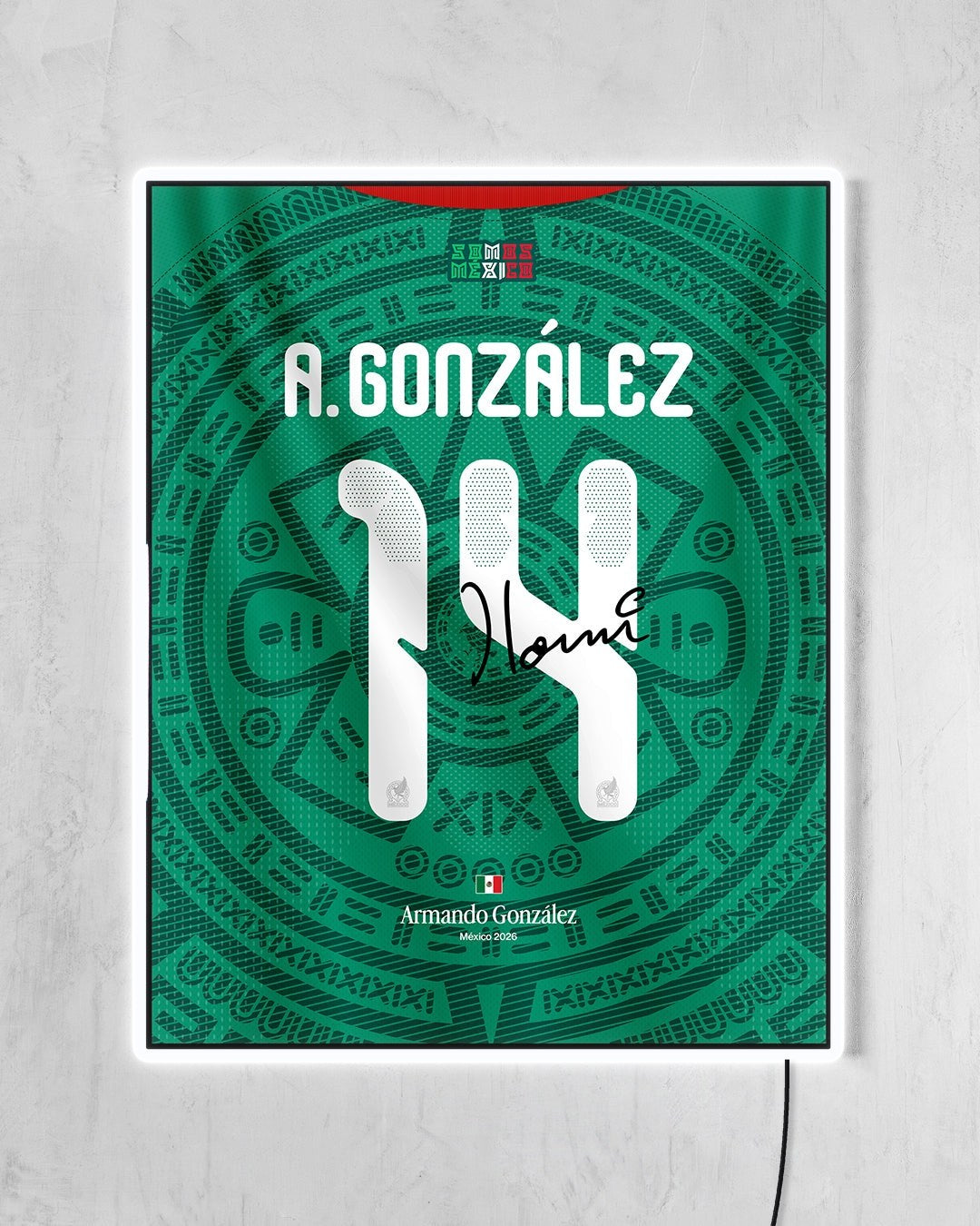 México 2026 Local - Diseño Dorsal con LED blanco encendido