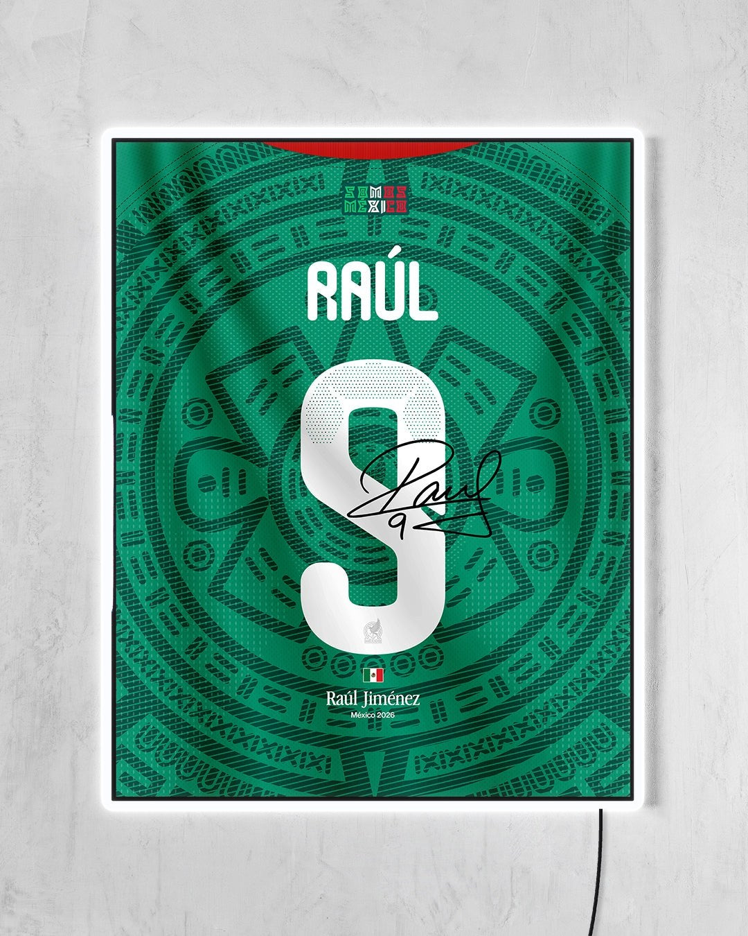 México 2026 Local - Diseño Dorsal / Raúl #9 con LED blanco encendido