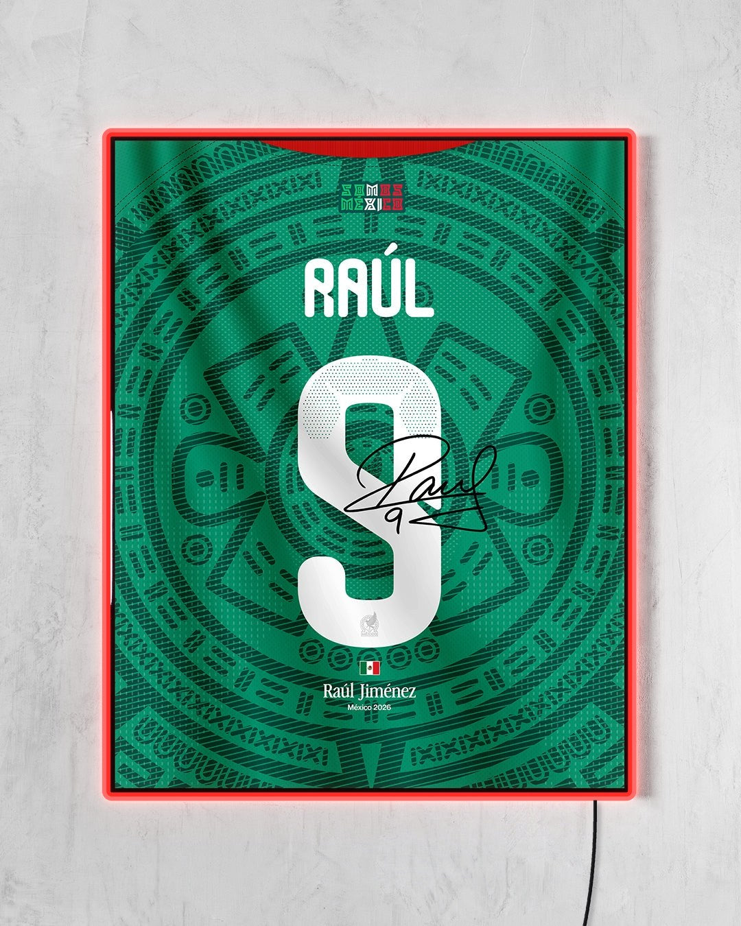 México 2026 Local - Diseño Dorsal / Raúl #9 con LED rojo encendido