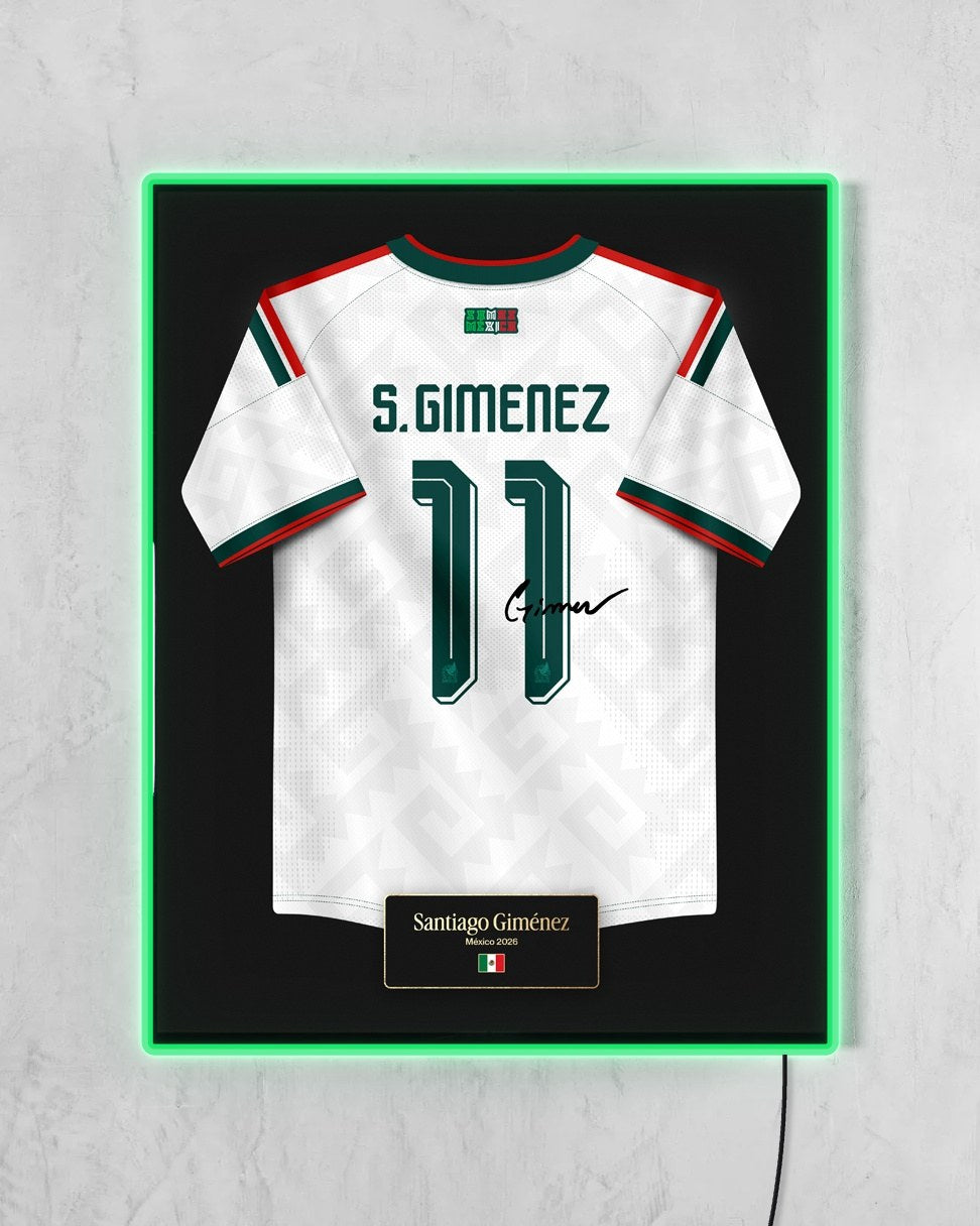 México 2026 Visitante - Diseño Jersey con LED verde encendido