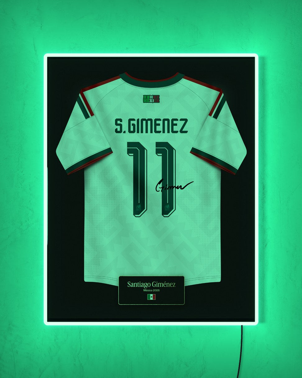 México 2026 Visitante - Diseño Jersey con LED verde encendido de noche