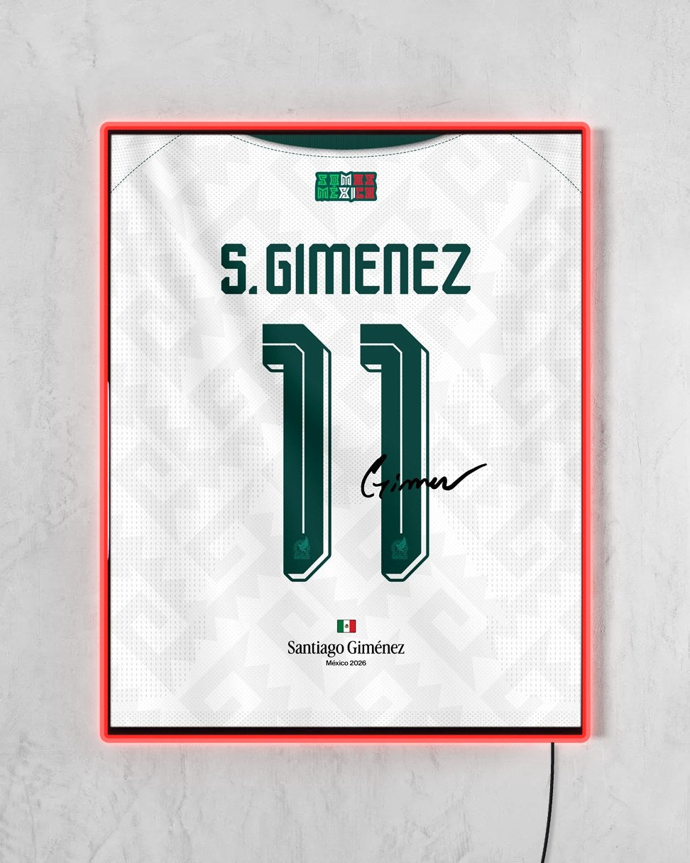 México 2026 Visitante - Diseño Dorsal con LED rojo encendido