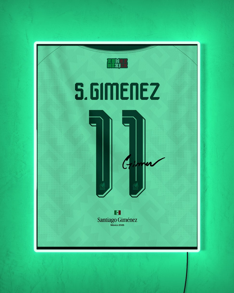 México 2026 Visitante - Diseño Dorsal con LED verde encendido de noche