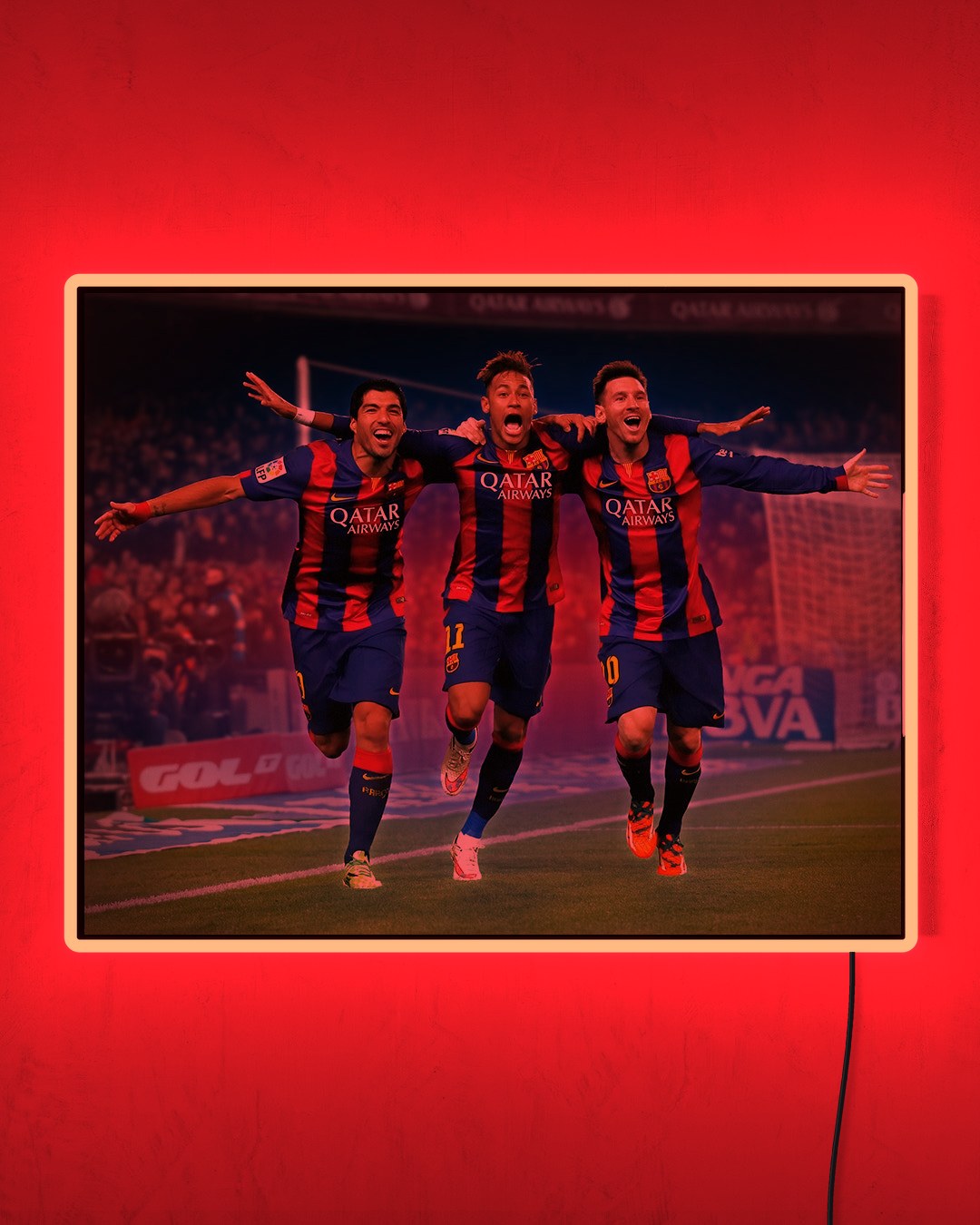 MSN - FC Barcelona con LED rojo encendido de noche