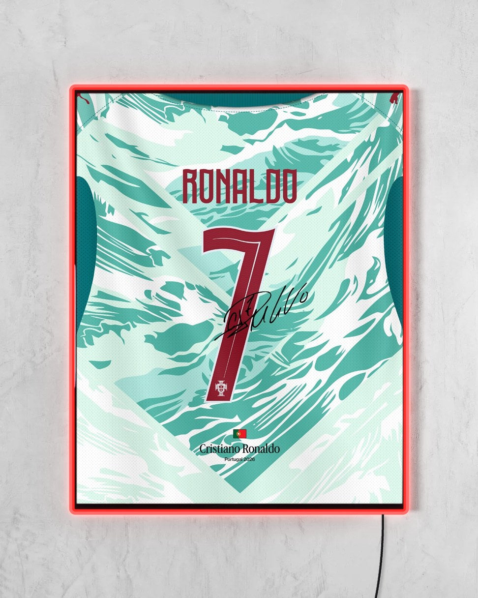 Portugal 2026 Visitante - Diseño Dorsal con LED rojo encendido