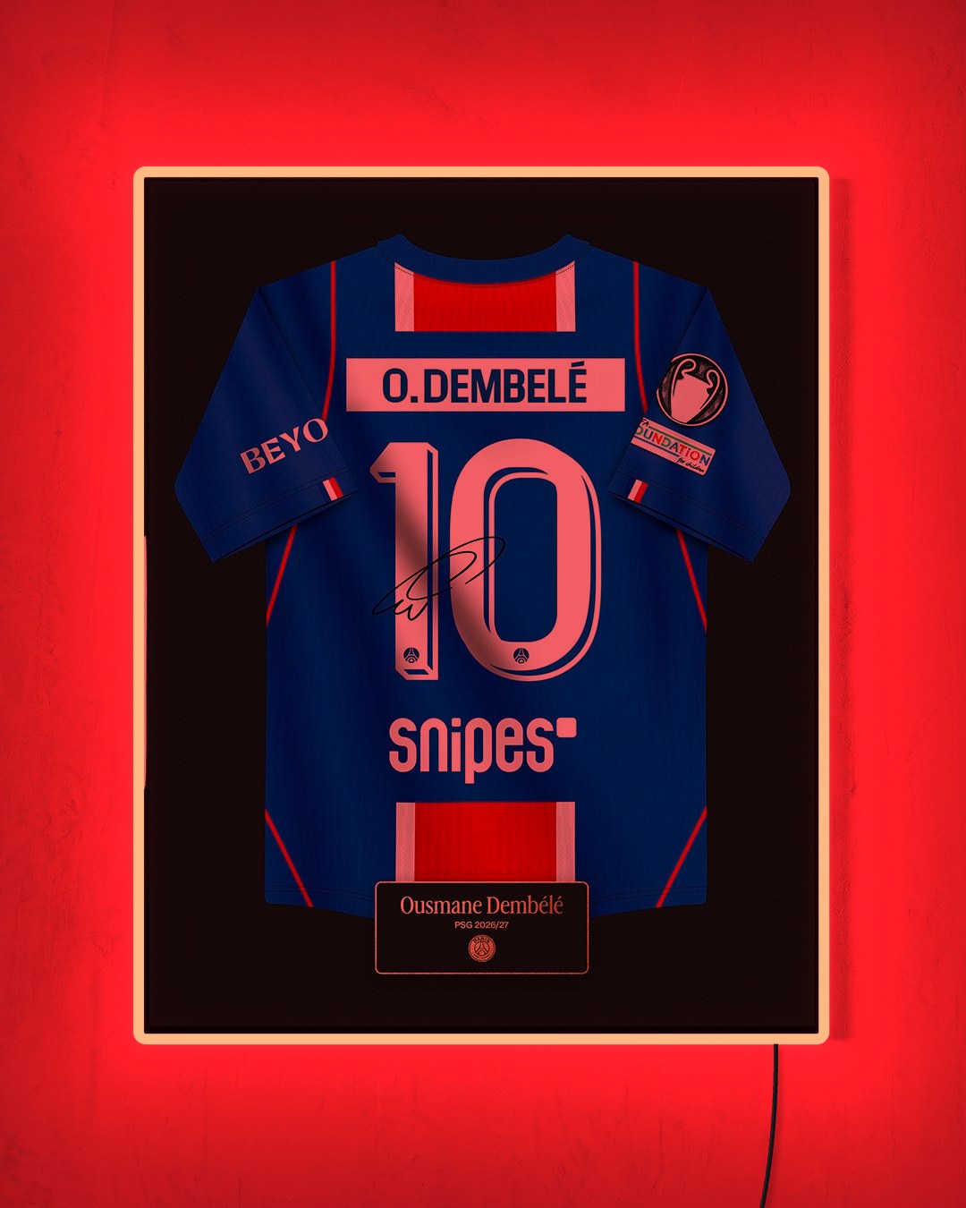 PSG 2026/27 Local - Diseño Jersey con LED rojo encendido de noche