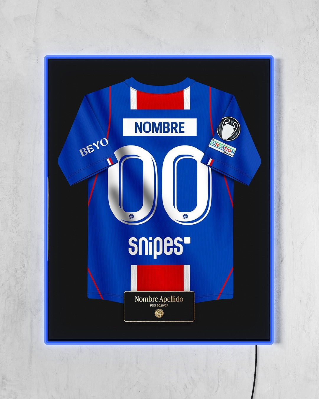 PSG 2026/27 Local - Diseño Jersey / Personalizado con LED azul encendido