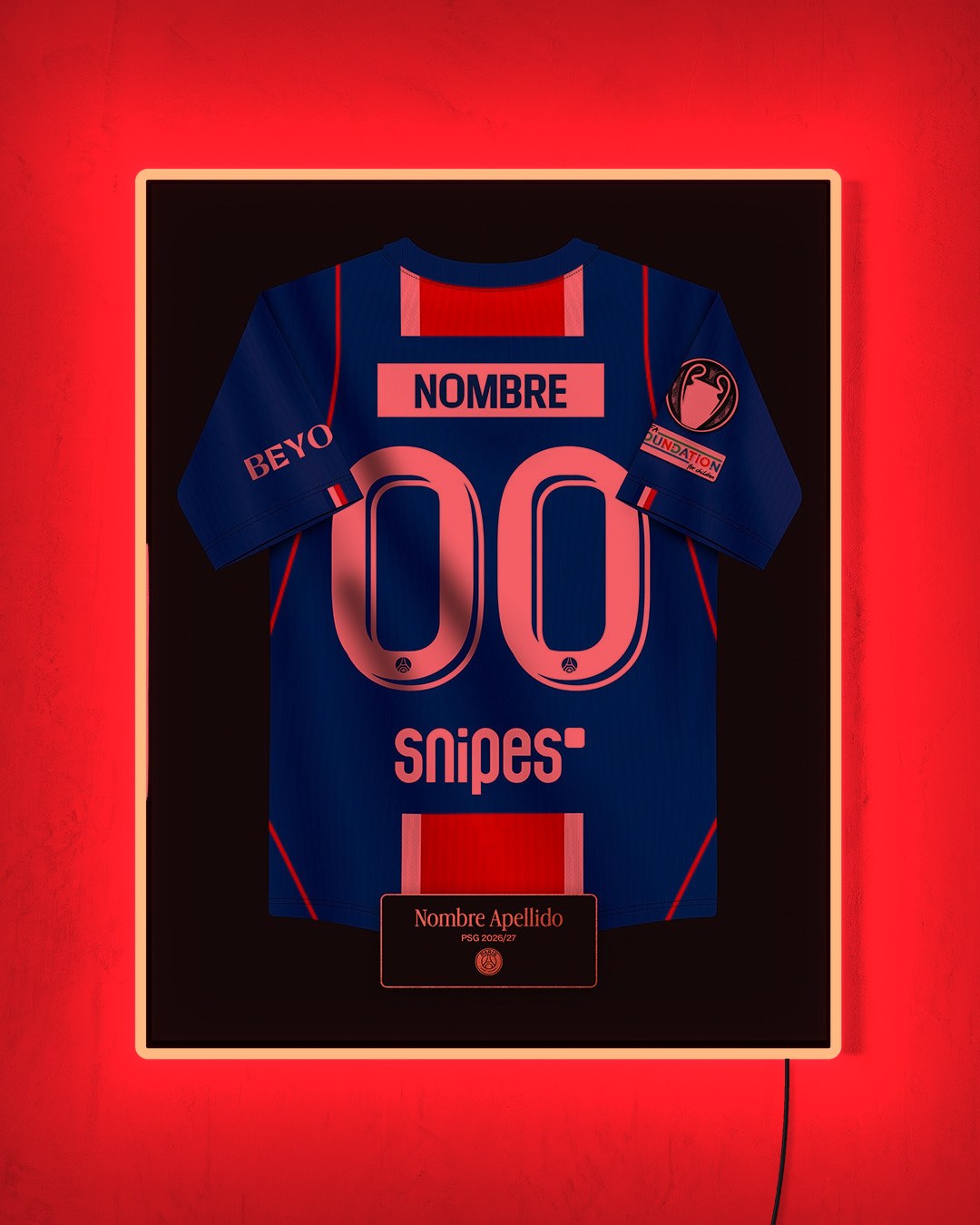 PSG 2026/27 Local - Diseño Jersey / Personalizado con LED rojo encendido de noche