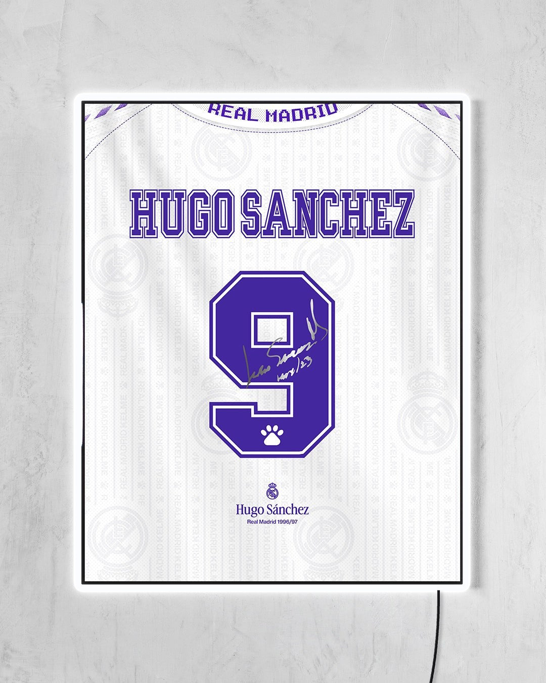 Real Madrid 1996/97 Local - Diseño Dorsal con LED blanco encendido