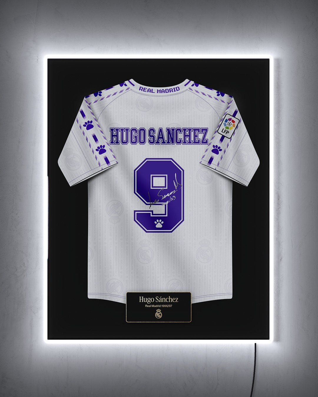 Real Madrid 1996/97 Local - Diseño Jersey con LED blanco encendido de noche