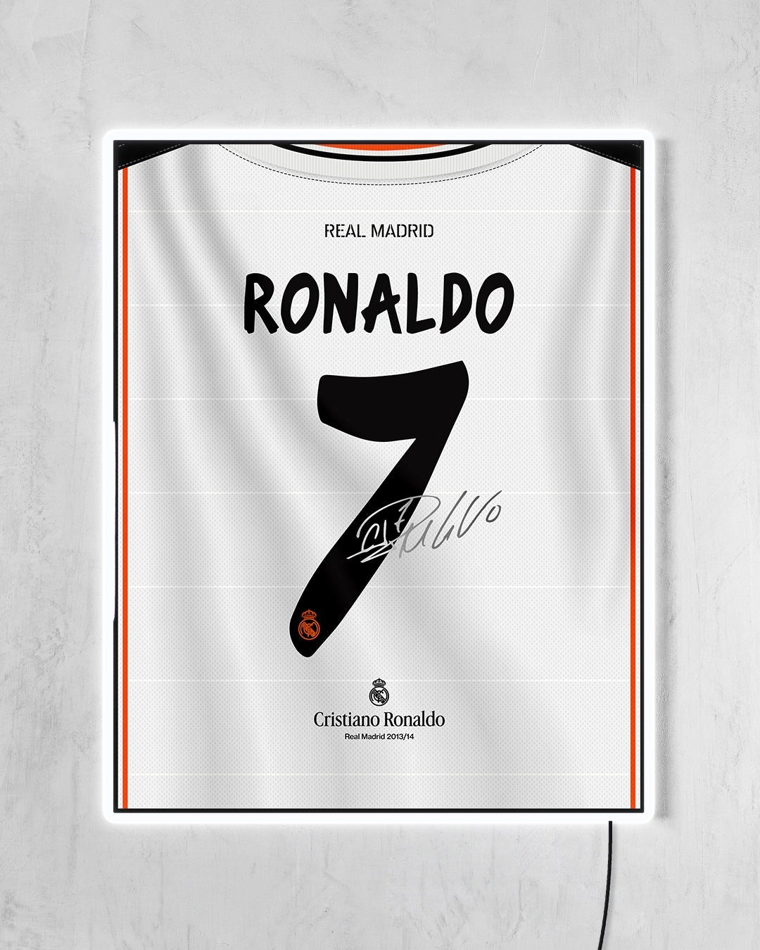 Real Madrid 2013/14 Local - Diseño Dorsal / Ronaldo #7 con LED blanco encendido