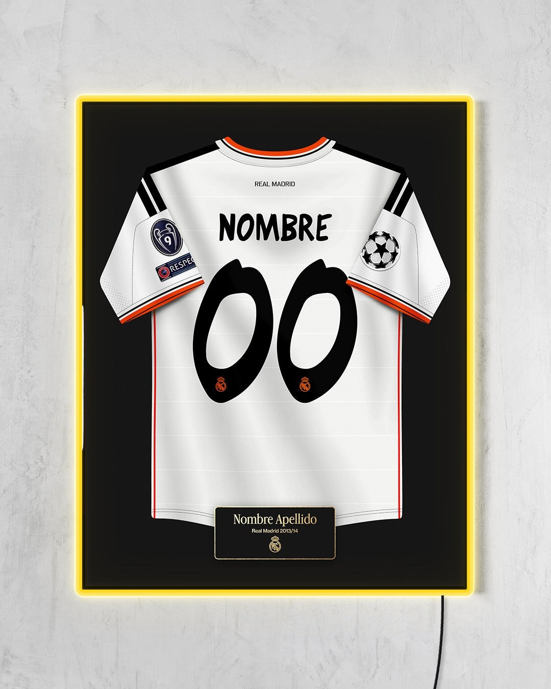 Real Madrid 2013/14 Local - Diseño Jersey / Personalizado con LED amarillo encendido