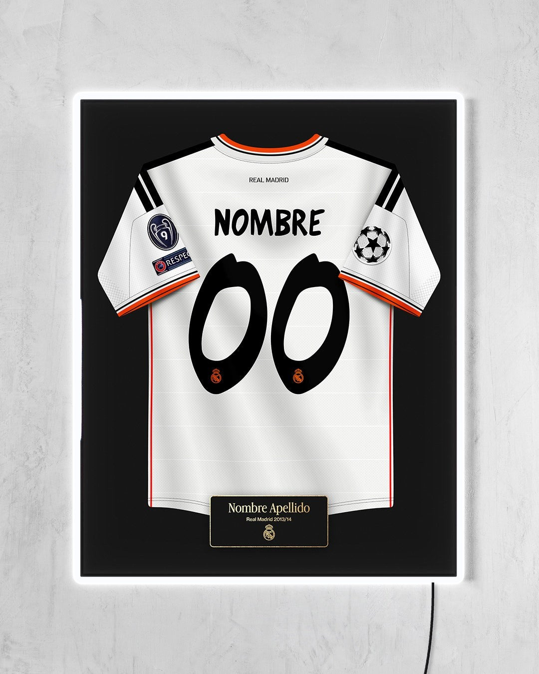 Real Madrid 2013/14 Local - Diseño Jersey / Personalizado con LED blanco encendido