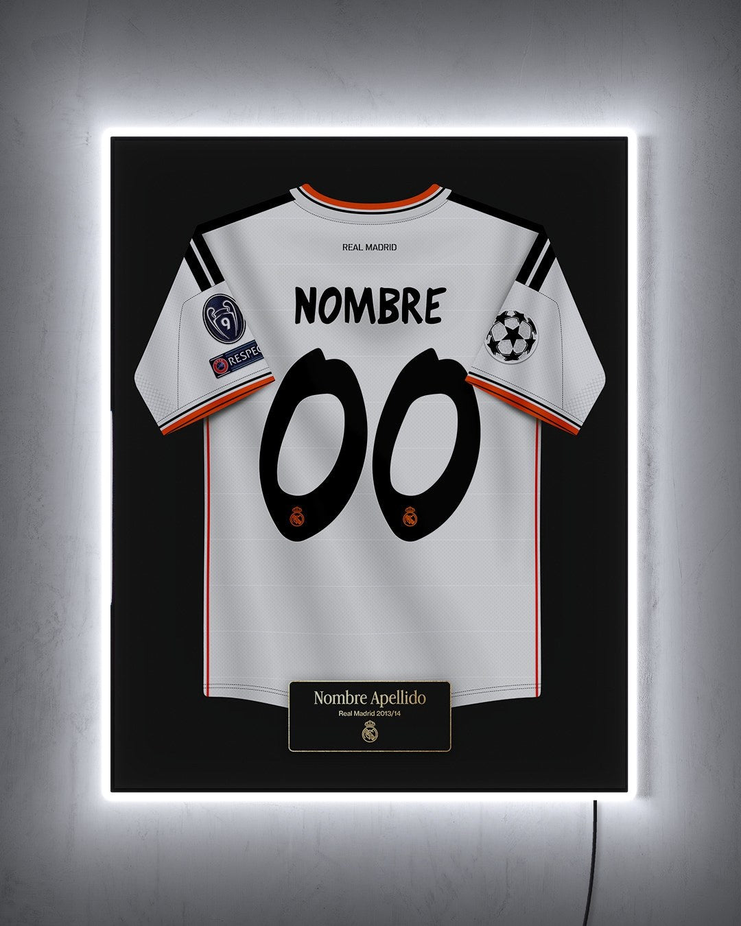 Real Madrid 2013/14 Local - Diseño Jersey / Personalizado con LED blanco encendido de noche