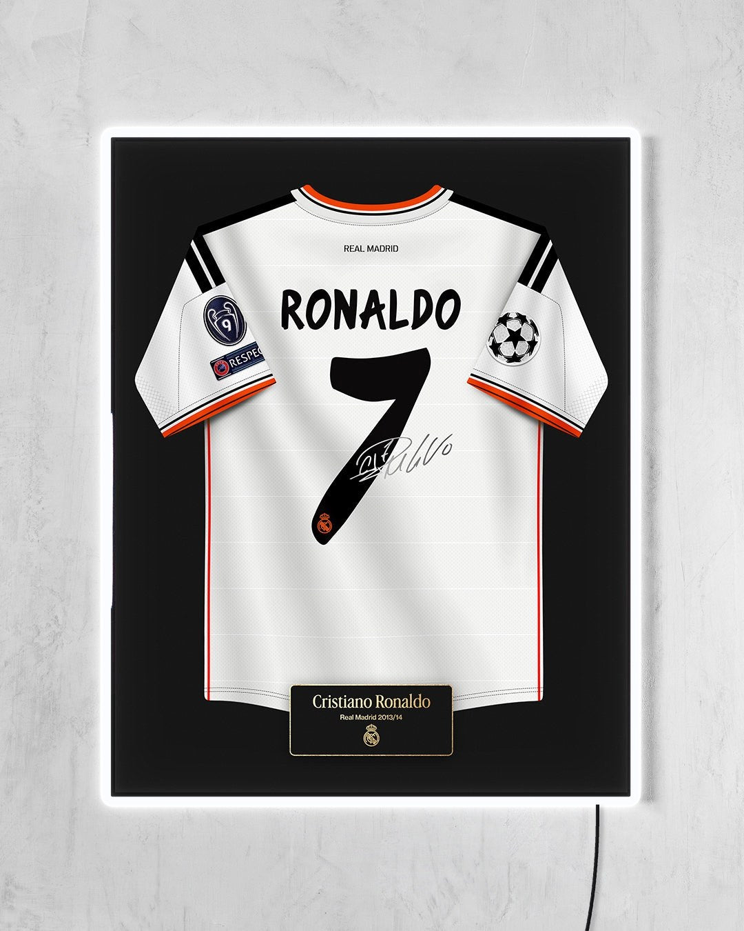 Real Madrid 2013/14 Local - Diseño Jersey / Ronaldo #7 con LED blanco encendido