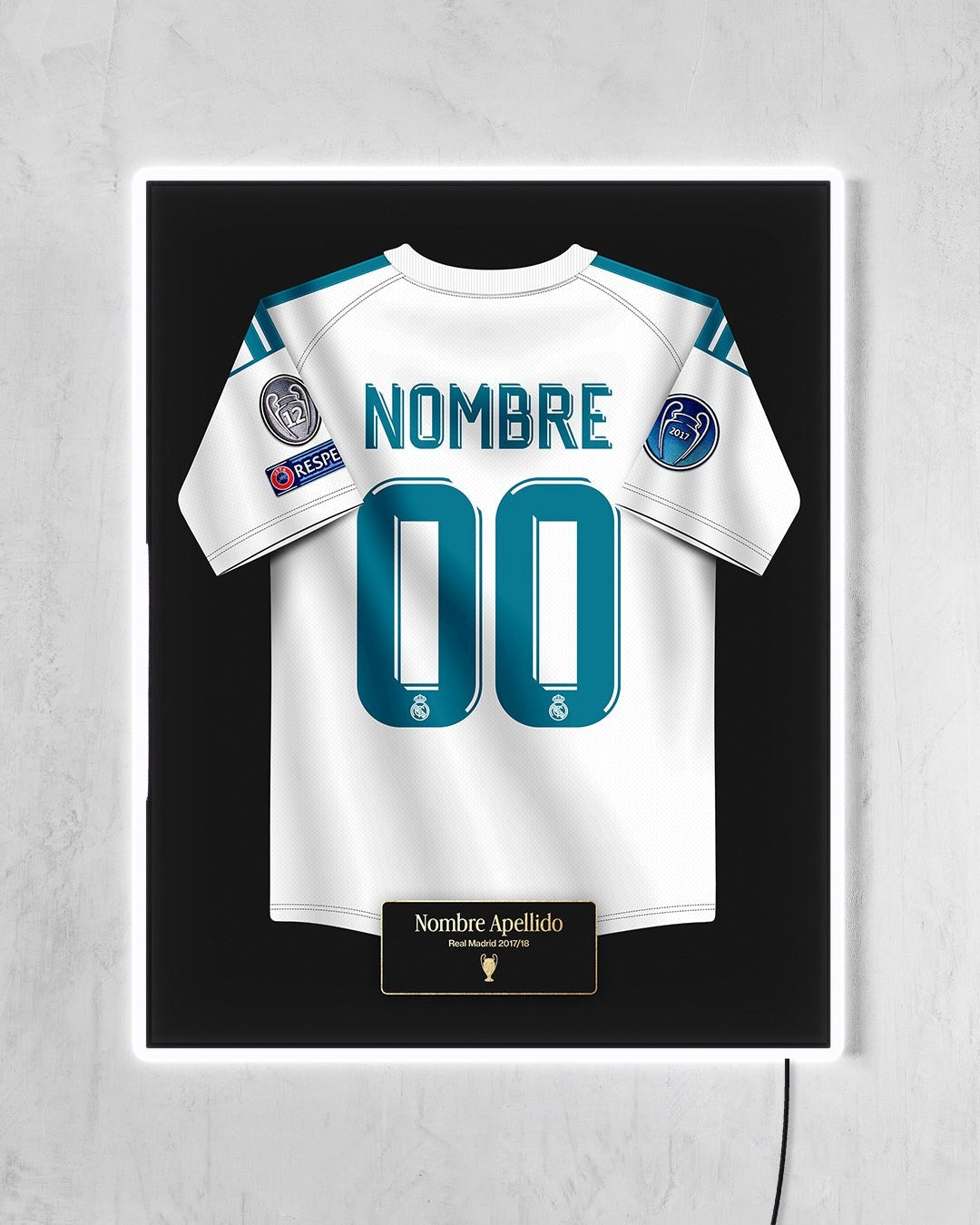 Real Madrid 2017/18 Local - Diseño Jersey / Personalizado con LED blanco encendido