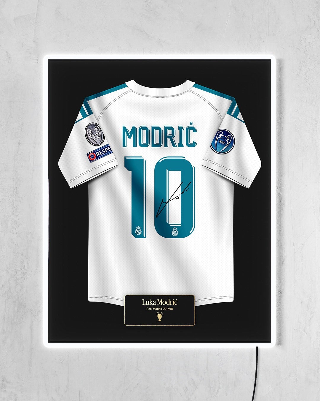 Real Madrid 2017/18 Local - Diseño Jersey / Modrić #10 con LED blanco encendido