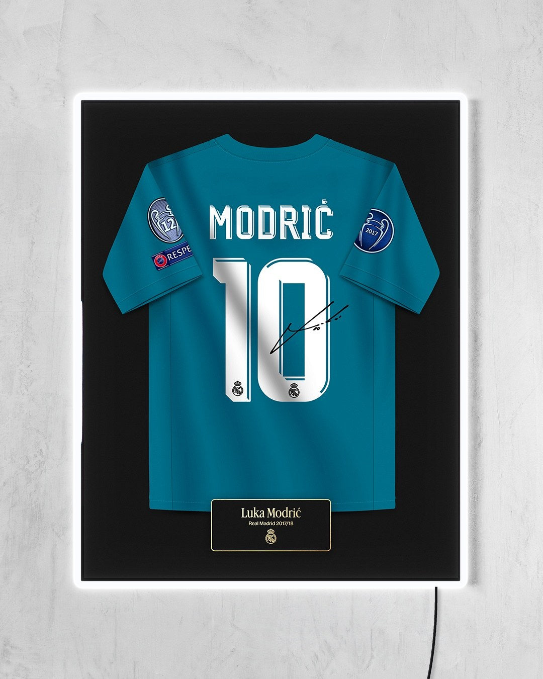 Real Madrid 2017/18 Tercera - Diseño Jersey / Modrić #10 con LED blanco encendido