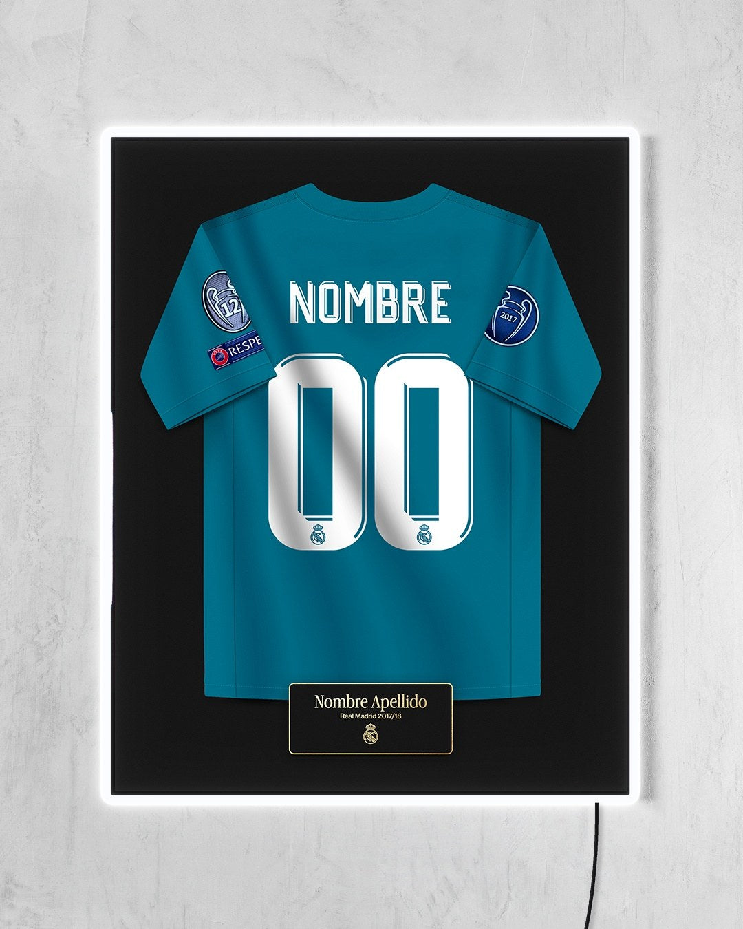 Real Madrid 2017/18 Tercera - Diseño Jersey / Personalizado con LED blanco encendido