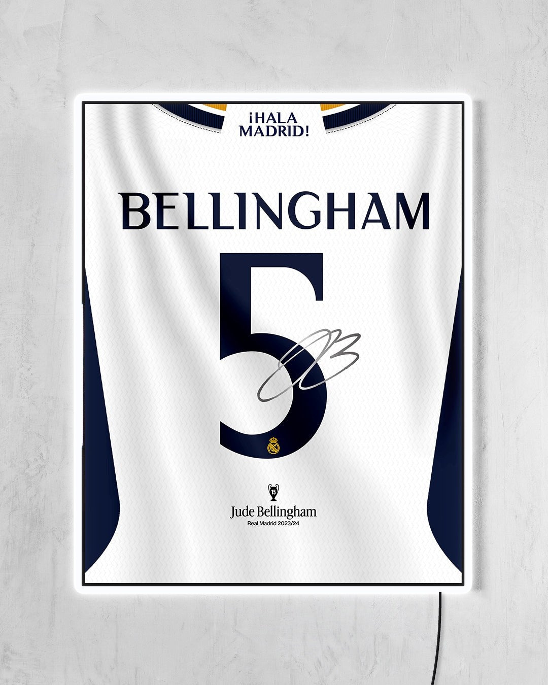 Real Madrid 2023/24 Local - Diseño Dorsal / Bellingham #5 con LED blanco encendido