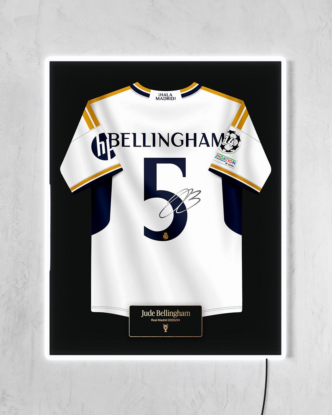 Real Madrid 2023/24 Local - Diseño Jersey / Bellingham #5 con LED blanco encendido