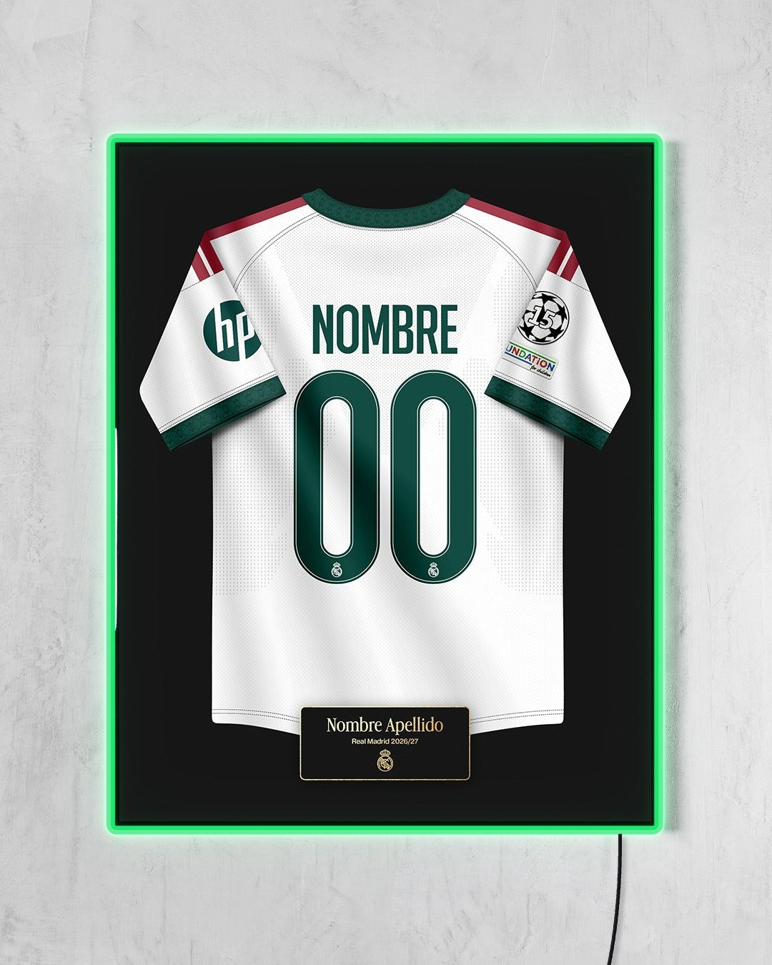 Real Madrid 2026/27 Local - Diseño Jersey / Personalizado con LED verde encendido