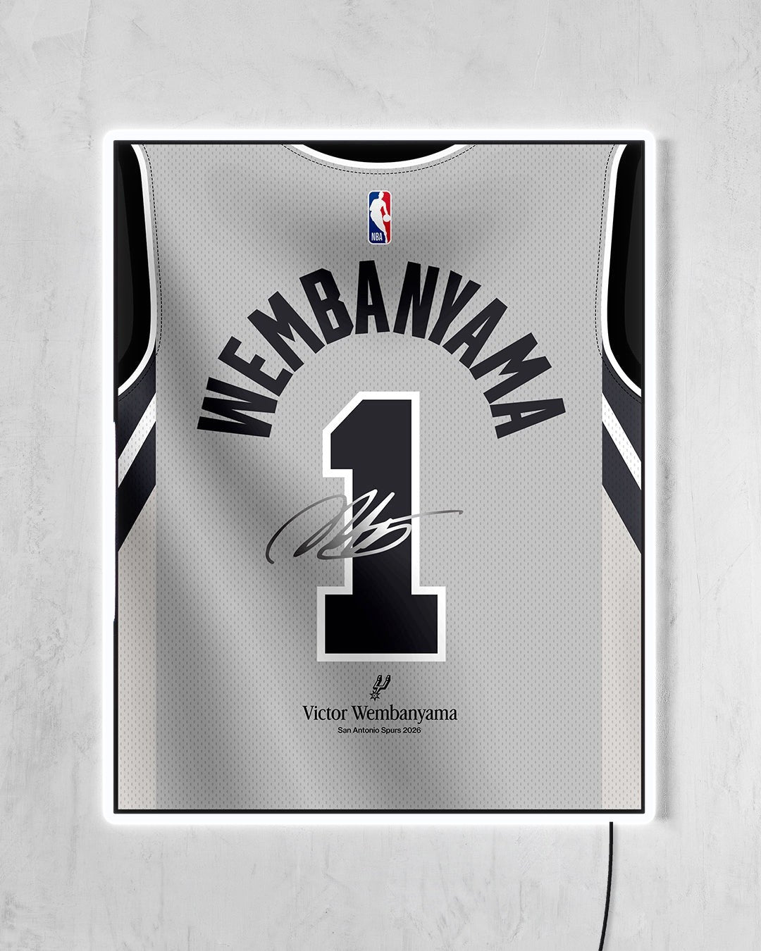 San Antonio Spurs - Diseño Dorsal con LED blanco encendido
