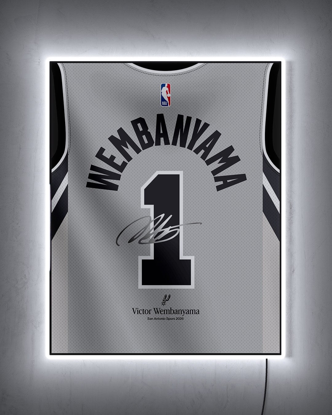 San Antonio Spurs - Diseño Dorsal con LED blanco encendido de noche