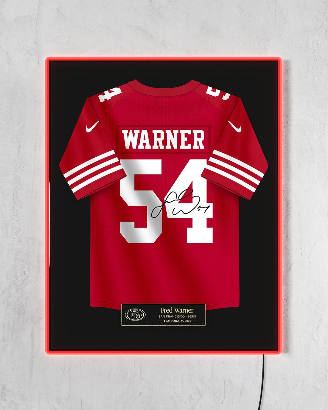 San Francisco 49ers 2026 - Diseño Jersey con LED rojo encendido