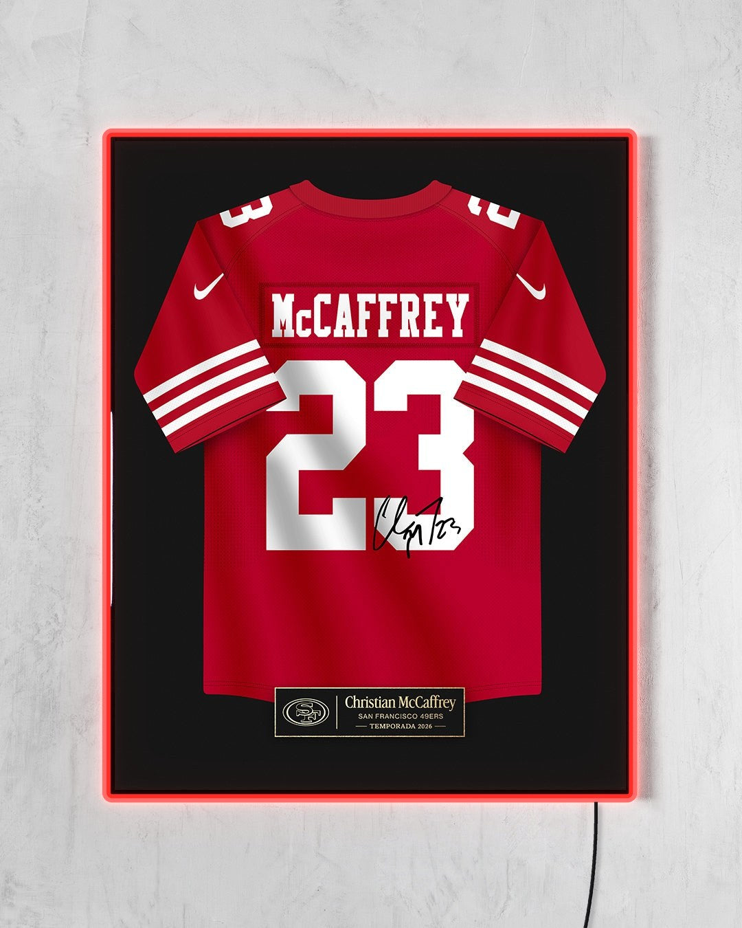 San Francisco 49ers 2026 - Diseño Jersey con LED rojo encendido