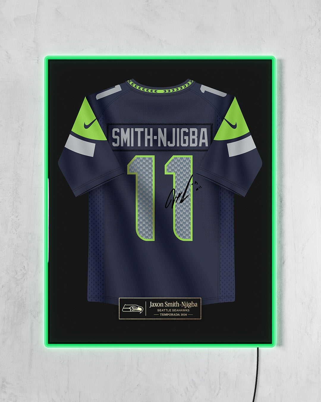 Seattle Seahawks 2026 - Diseño Jersey con LED verde encendido