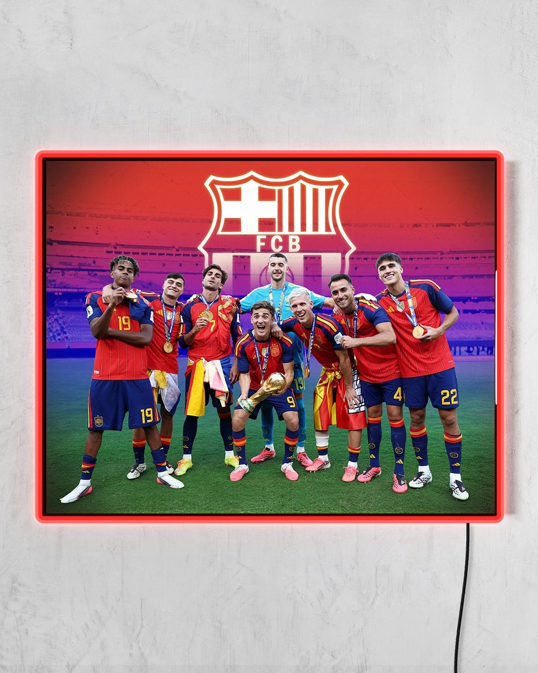 The Barca Boys - España 2026 con LED rojo encendido