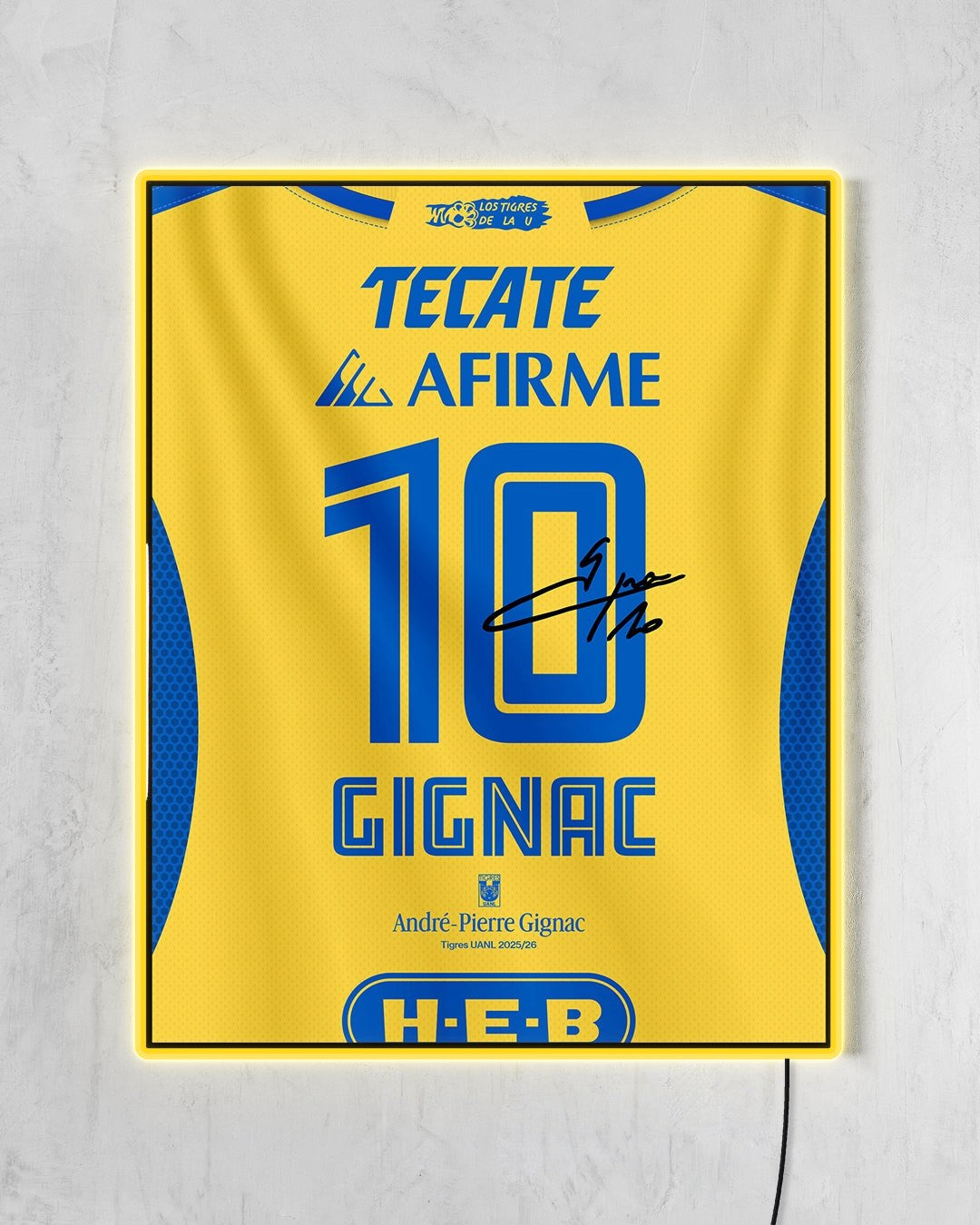 Tigres UANL 2025/26 Local - Diseño Dorsal con LED amarillo encendido