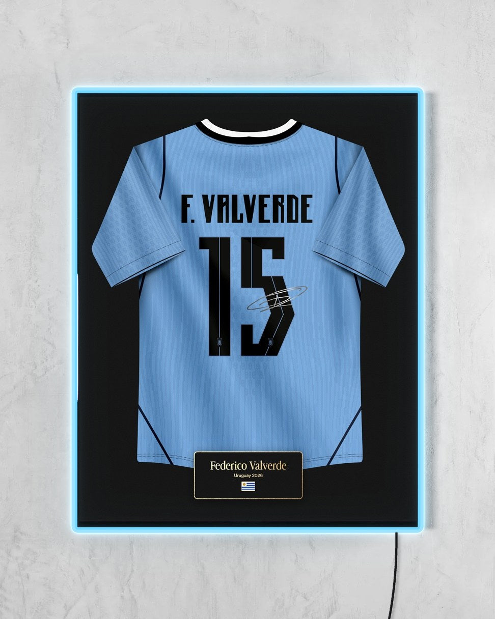 Uruguay 2026 Local - Diseño Jersey con LED celeste encendido
